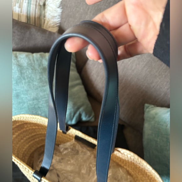 Celine Triomphe logo raffia tote shoulder bag large - Picture 3 of 15